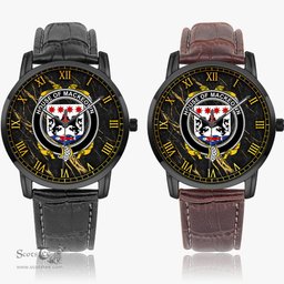 Irish House of MACKEOWN Irish Coat of Arms Irish Watch Instafamous Quartz Leather Strap