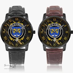 Irish House of O MEAGHER Irish Coat of Arms Irish Watch Instafamous Quartz Leather Strap