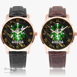Irish McGlinchy or McGlinchey Irish Coat of Arms Irish Watch Instafamous Quartz Leather Strap