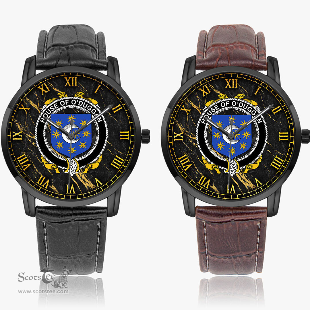 Irish House of O DUGGAN Irish Coat of Arms Irish Watch Instafamous Quartz Leather Strap