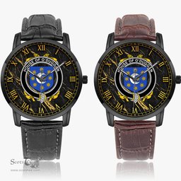 Irish House of O DUGGAN Irish Coat of Arms Irish Watch Instafamous Quartz Leather Strap