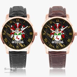 Irish McDevitt Irish Coat of Arms Irish Watch Instafamous Quartz Leather Strap