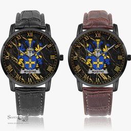 Irish Moleyns Irish Coat of Arms Irish Watch Instafamous Quartz Leather Strap