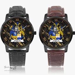 Irish McGrail Irish Coat of Arms Irish Watch Instafamous Quartz Leather Strap