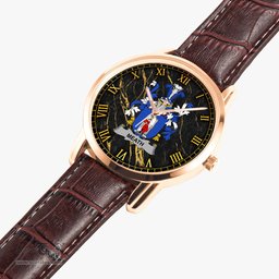 Irish Meath Irish Coat of Arms Irish Watch Instafamous Quartz Leather Strap