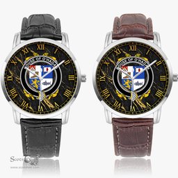 Irish House of O HAGAN Irish Coat of Arms Irish Watch Instafamous Quartz Leather Strap