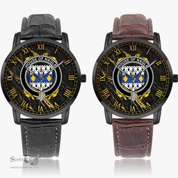Irish House of NAGLE Irish Coat of Arms Irish Watch Instafamous Quartz Leather Strap