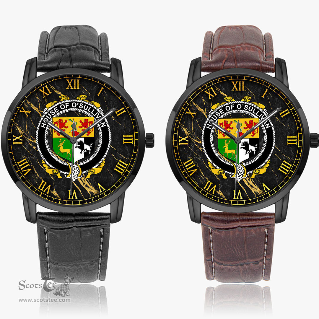 Irish House of O SULLIVAN Irish Coat of Arms Irish Watch Instafamous Quartz Leather Strap