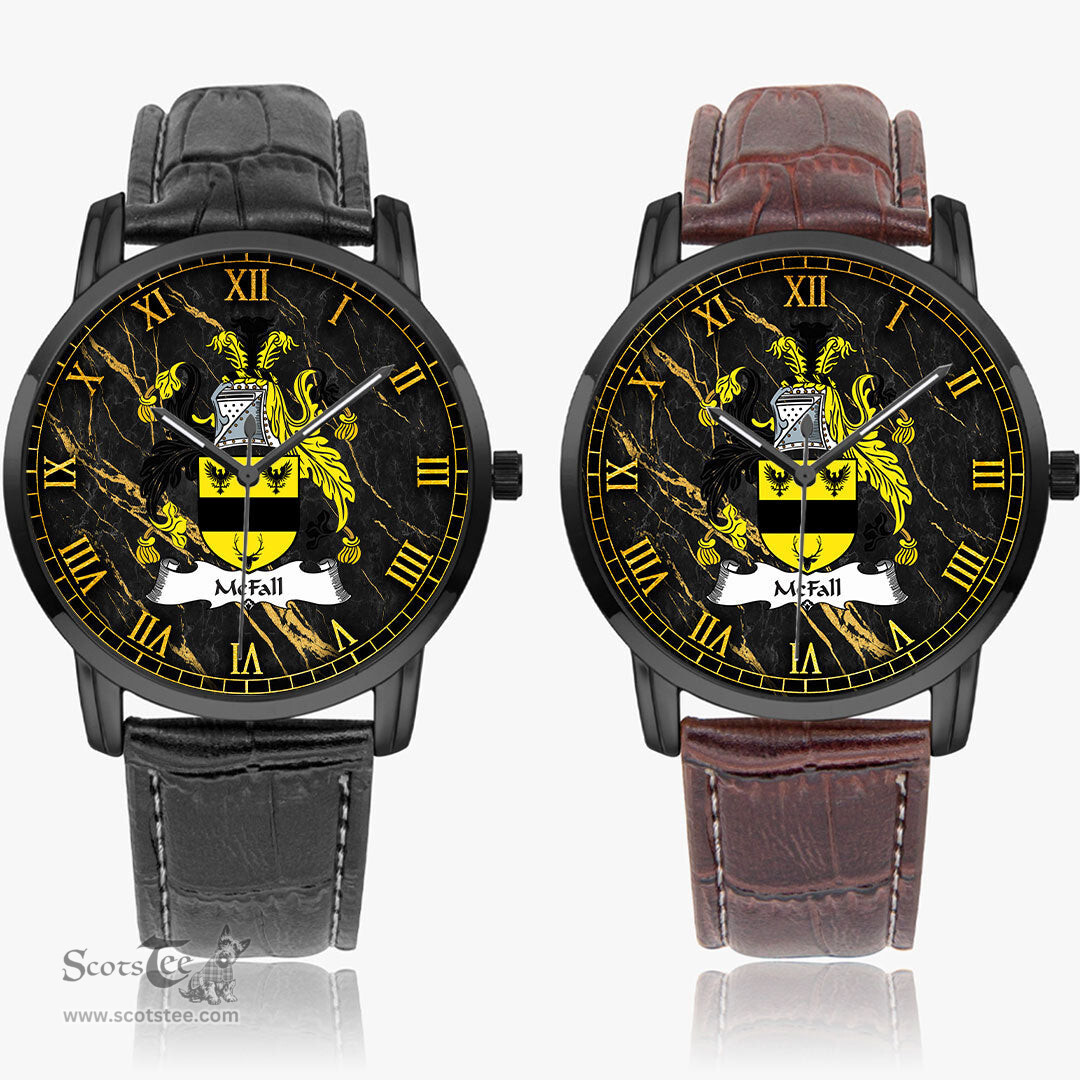 Irish McFall Irish Coat of Arms Irish Watch Instafamous Quartz Leather Strap