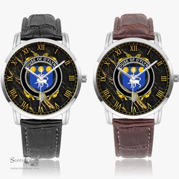 Irish House of O FLYNN Irish Coat of Arms Irish Watch Instafamous Quartz Leather Strap