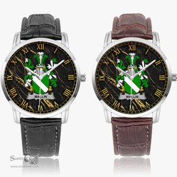 Irish Mallin or O Mallan Irish Coat of Arms Irish Watch Instafamous Quartz Leather Strap
