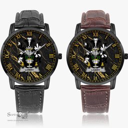 Irish Lowry or Lavery Irish Coat of Arms Irish Watch Instafamous Quartz Leather Strap