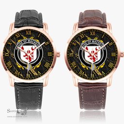 Irish House of MACKEOGH Irish Coat of Arms Irish Watch Instafamous Quartz Leather Strap