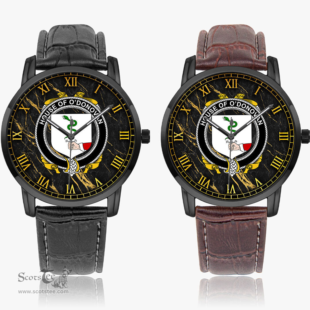 Irish House of O DONOVAN Irish Coat of Arms Irish Watch Instafamous Quartz Leather Strap