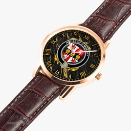 Irish House of O MURPHY Muskerry Irish Coat of Arms Irish Watch Instafamous Quartz Leather Strap