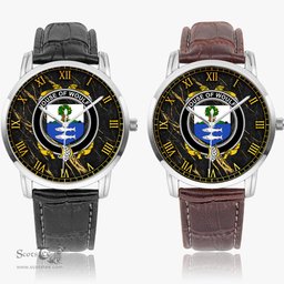 Irish House of WOULFE Irish Coat of Arms Irish Watch Instafamous Quartz Leather Strap