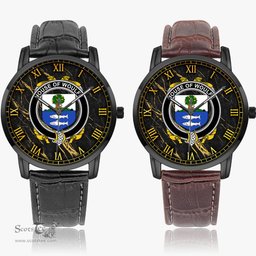 Irish House of WOULFE Irish Coat of Arms Irish Watch Instafamous Quartz Leather Strap