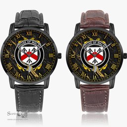 Irish House of WALSH Irish Coat of Arms Irish Watch Instafamous Quartz Leather Strap