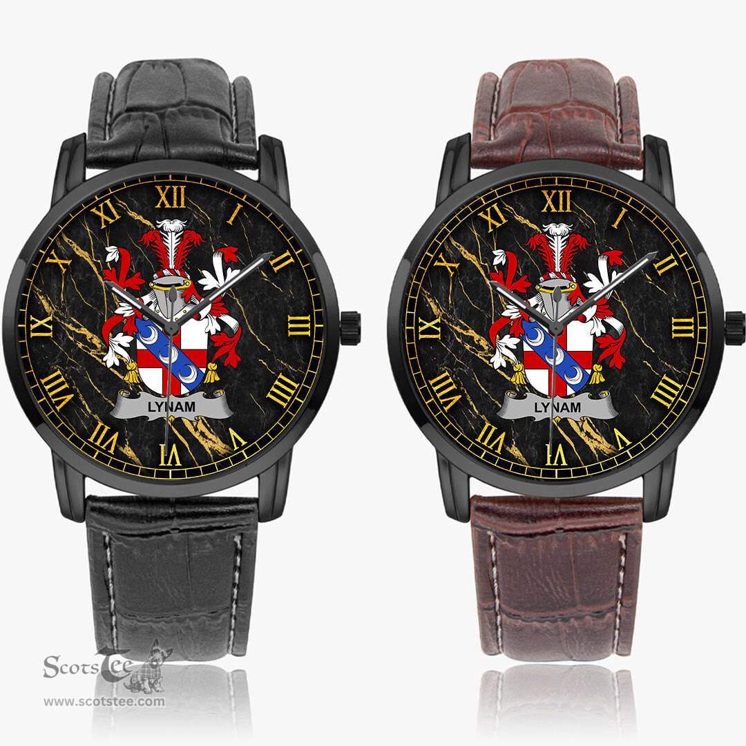 Irish Lynam or O Lynam Irish Coat of Arms Irish Watch Instafamous Quartz Leather Strap