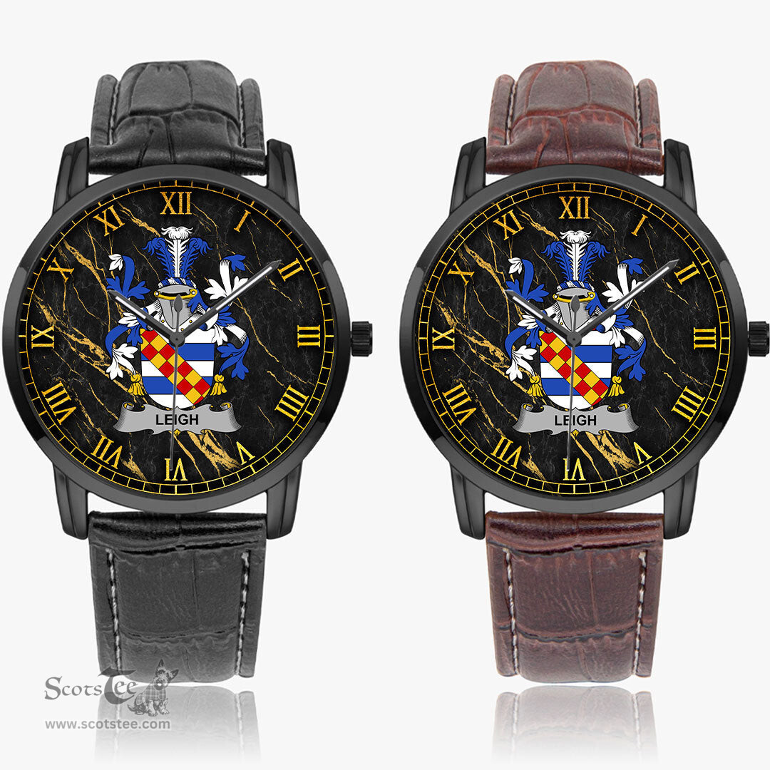 Irish Leigh or McLaeghis Irish Coat of Arms Irish Watch Instafamous Quartz Leather Strap