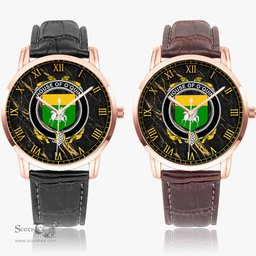 Irish House of O QUIN Annaly Irish Coat of Arms Irish Watch Instafamous Quartz Leather Strap