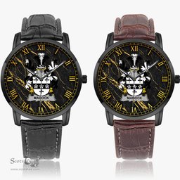 Irish Madock or Maddox Irish Coat of Arms Irish Watch Instafamous Quartz Leather Strap