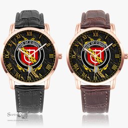 Irish House of O QUIGLEY Irish Coat of Arms Irish Watch Instafamous Quartz Leather Strap