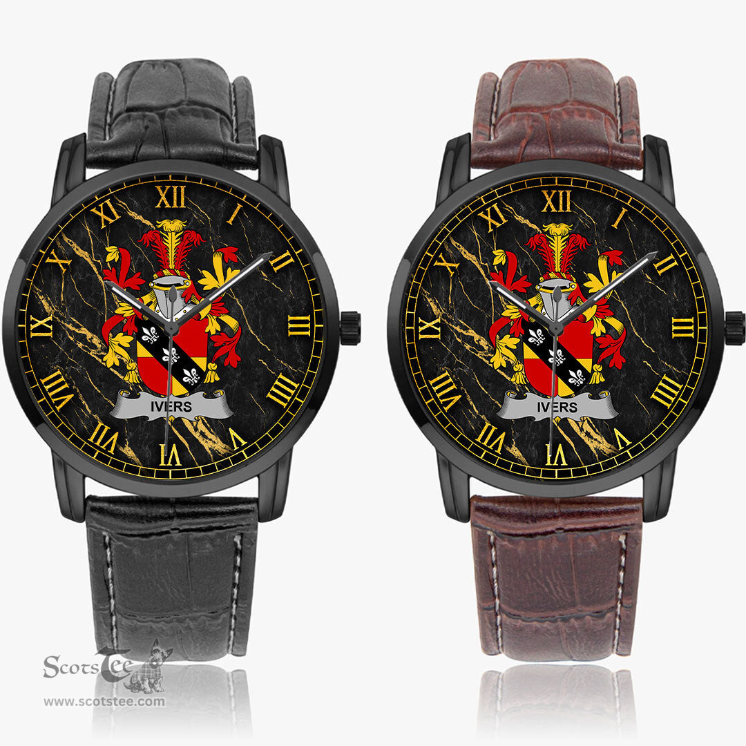 Irish Ivers Irish Coat of Arms Irish Watch Instafamous Quartz Leather Strap