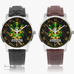 Irish McSweeney Irish Coat of Arms Irish Watch Instafamous Quartz Leather Strap