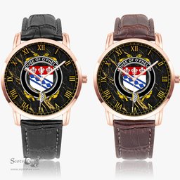 Irish House of O PHELAN Irish Coat of Arms Irish Watch Instafamous Quartz Leather Strap