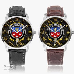 Irish House of MACLOUGHLIN Tirconnell Irish Coat of Arms Irish Watch Instafamous Quartz Leather Strap