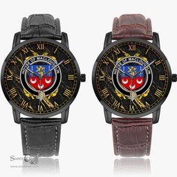Irish House of MACLOUGHLIN Tirconnell Irish Coat of Arms Irish Watch Instafamous Quartz Leather Strap