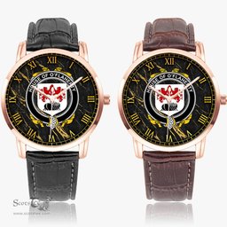 Irish House of O FLAHERTY Irish Coat of Arms Irish Watch Instafamous Quartz Leather Strap
