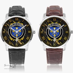 Irish House of O DINNEEN Irish Coat of Arms Irish Watch Instafamous Quartz Leather Strap