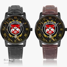 Irish House of O MEEHAN Irish Coat of Arms Irish Watch Instafamous Quartz Leather Strap