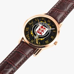 Irish House of MACiNERNEY Irish Coat of Arms Irish Watch Instafamous Quartz Leather Strap