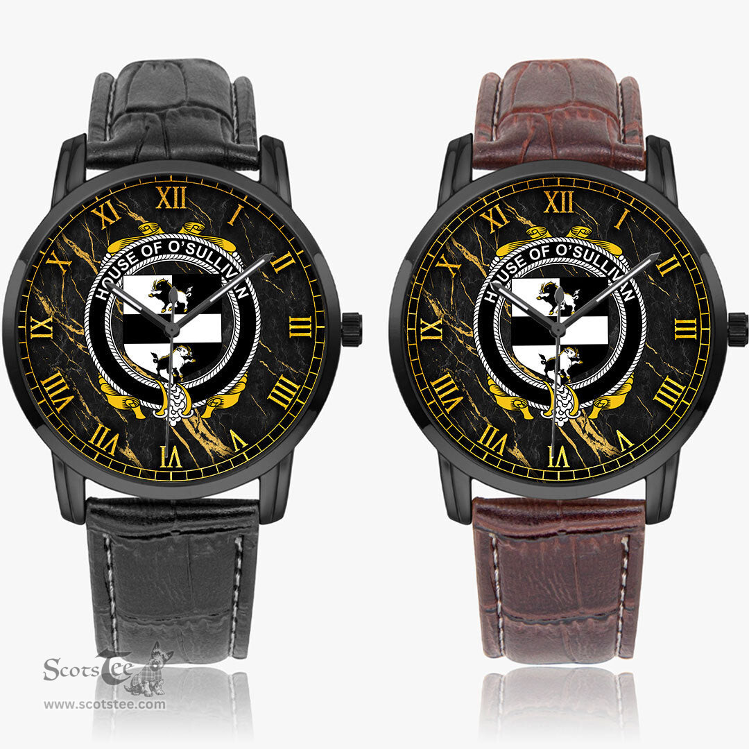 Irish House of O SULLIVAN Beare Irish Coat of Arms Irish Watch Instafamous Quartz Leather Strap