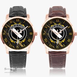 Irish House of PLUNKETT Irish Coat of Arms Irish Watch Instafamous Quartz Leather Strap