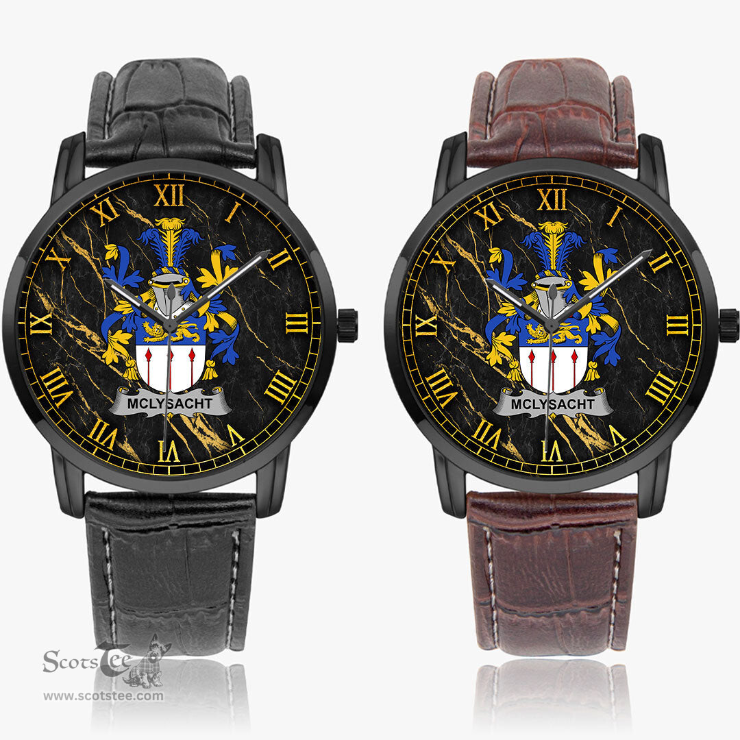Irish McLysacht or Lysacht Irish Coat of Arms Irish Watch Instafamous Quartz Leather Strap