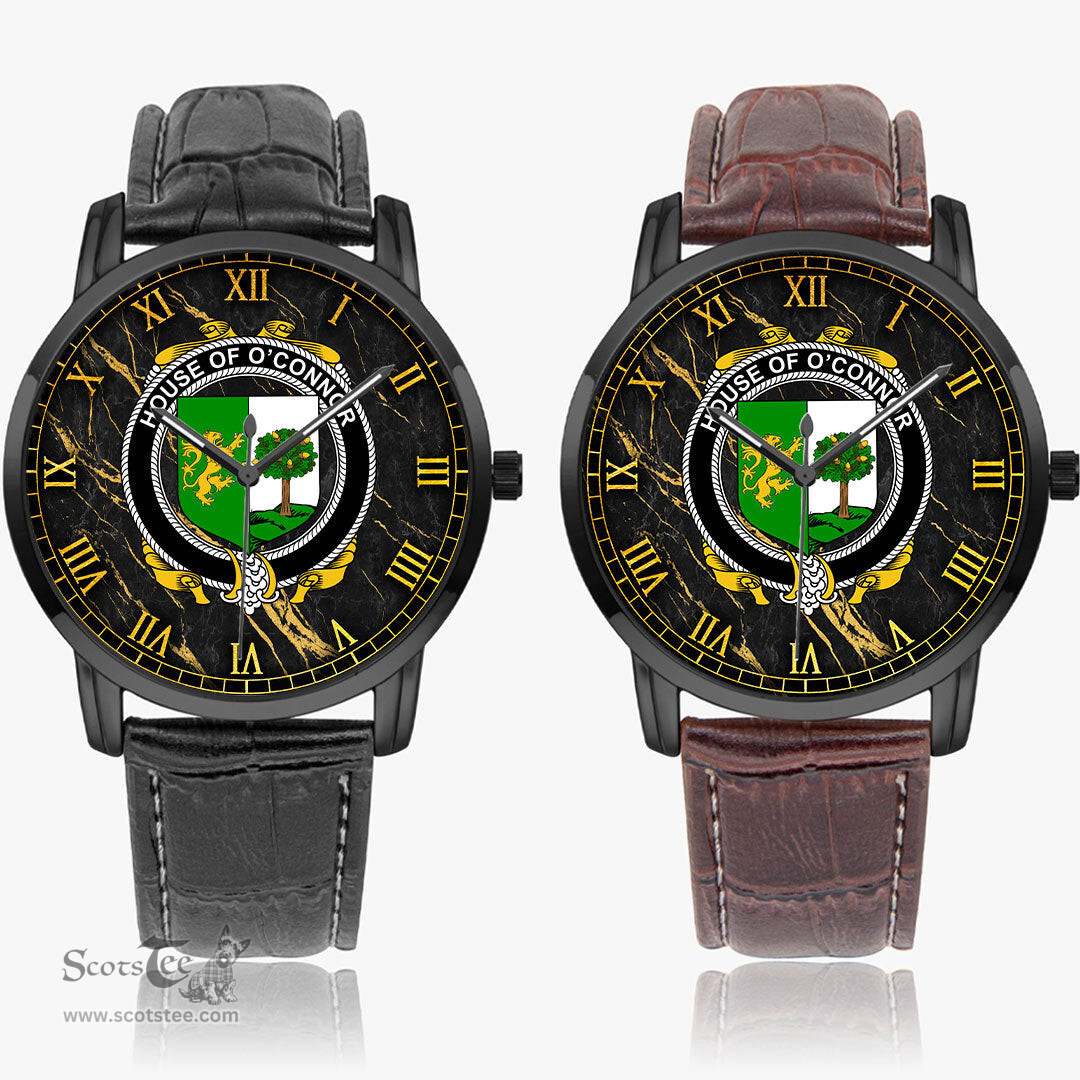 Irish House of O CONNOR Sligo Irish Coat of Arms Irish Watch Instafamous Quartz Leather Strap