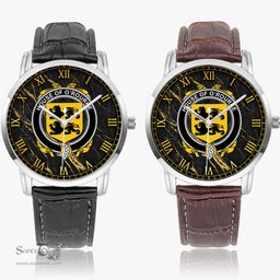 Irish House of O ROURKE Irish Coat of Arms Irish Watch Instafamous Quartz Leather Strap