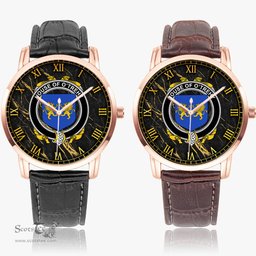 Irish House of O TREHY Troy Irish Coat of Arms Irish Watch Instafamous Quartz Leather Strap