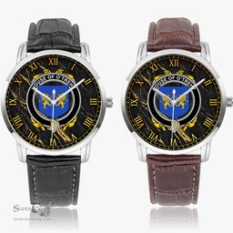 Irish House of O TREHY Troy Irish Coat of Arms Irish Watch Instafamous Quartz Leather Strap