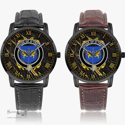 Irish House of O TREHY Troy Irish Coat of Arms Irish Watch Instafamous Quartz Leather Strap