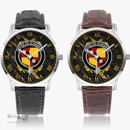 Irish House of O HANNON Irish Coat of Arms Irish Watch Instafamous Quartz Leather Strap