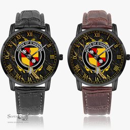 Irish House of O HANNON Irish Coat of Arms Irish Watch Instafamous Quartz Leather Strap