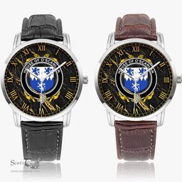 Irish House of O SCANLAN Munster Irish Coat of Arms Irish Watch Instafamous Quartz Leather Strap