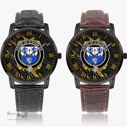 Irish House of O SCANLAN Munster Irish Coat of Arms Irish Watch Instafamous Quartz Leather Strap