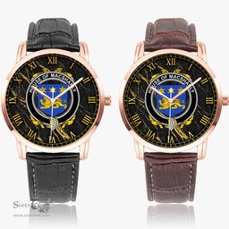Irish House of MACSHANLY Irish Coat of Arms Irish Watch Instafamous Quartz Leather Strap
