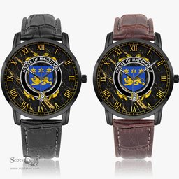Irish House of MACSHANLY Irish Coat of Arms Irish Watch Instafamous Quartz Leather Strap